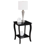 American Heritage Square End Table with Shelf, Black