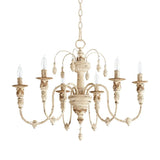 Quorum International 6316-6-70 I Salento Collection 25 Inch Six Light Chandelier I Persian White Finish I Candelabra Base I LED Compatible I Traditional Style Fixture I