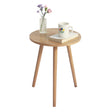 AWASEN Side Table Round, Small Accent Table Nightstand Modern End Table for Living Room Bedroom Office Small Spaces, 16''D x 19.5''H(Natural Walnut) - Bircata