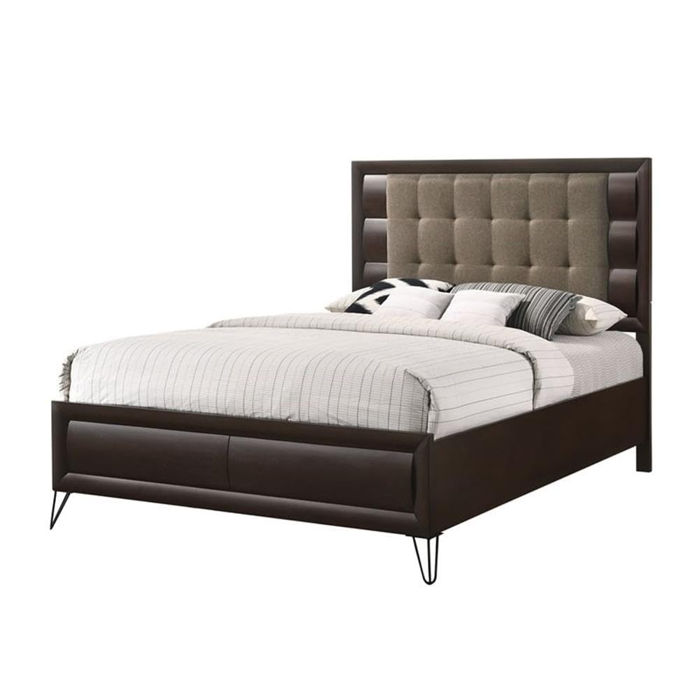 Tablita Upholstered King Bed in Dark Merlot