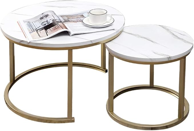 Imitation Marble Sofa Table, MDF Table Top, Metal Frame