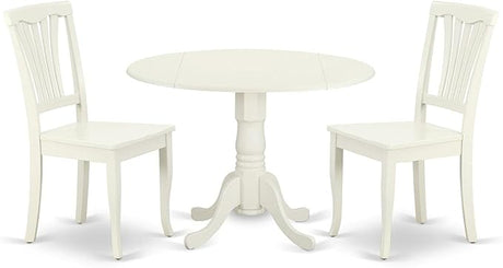 DLAV5-SBR-W 5 Piece Kitchen Table & Chairs Set Includes a Round Dining Room Table