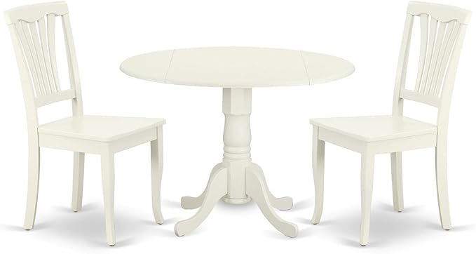 DLAV5-SBR-W 5 Piece Kitchen Table & Chairs Set Includes a Round Dining Room Table