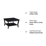 American Heritage Square Coffee Table, Black