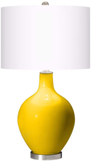 OVO 28 1/2" Tall Modern End Table Lamp Citrus Yellow Finish Glass Single Linen White