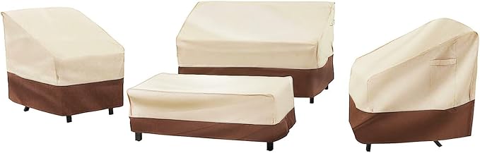Patio Furniture Cover Set, 4 Piece Outdoor Furniture Cover Waterproof