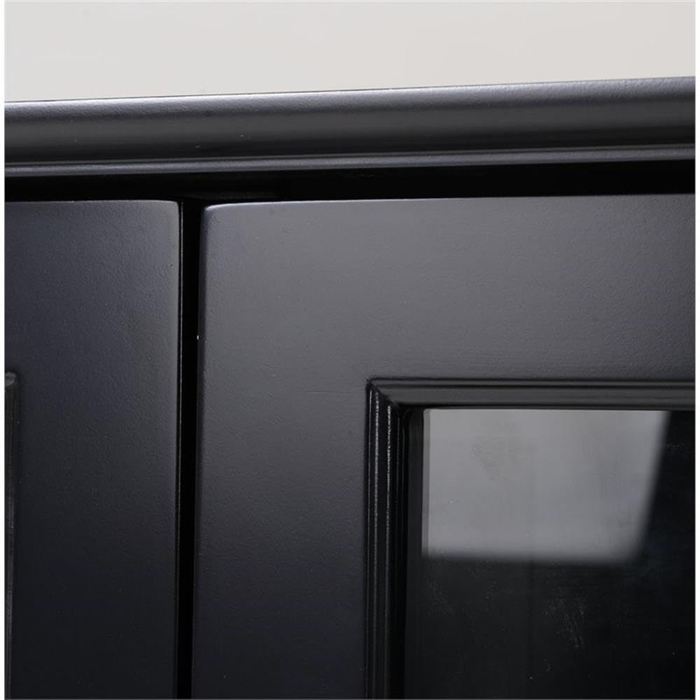22601 Glass Door Cabinet,Painted Black