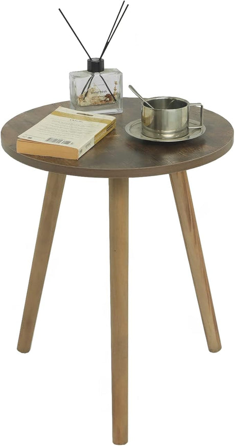 Round End Table, Black Side Table Modern Home Decor Small Accent Table