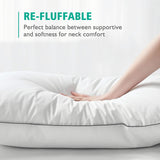 Goose Feather Down Pillows -Set of 2 Soft Bed Pillows for Sleeping 100% Organic Cotton