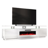 Fireplace TV Stand with 40" Fireplace, 80" Modern High Gloss Fireplace Entertainment