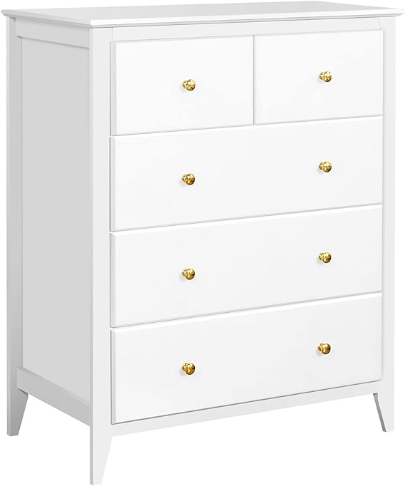 5 Drawer Chest, Tall Chest of Drawers Closet Organizers and Storage Clothes