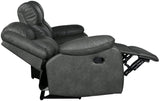 Marsden Modern Leather Air Reclining Living Room Loveseat, Gray