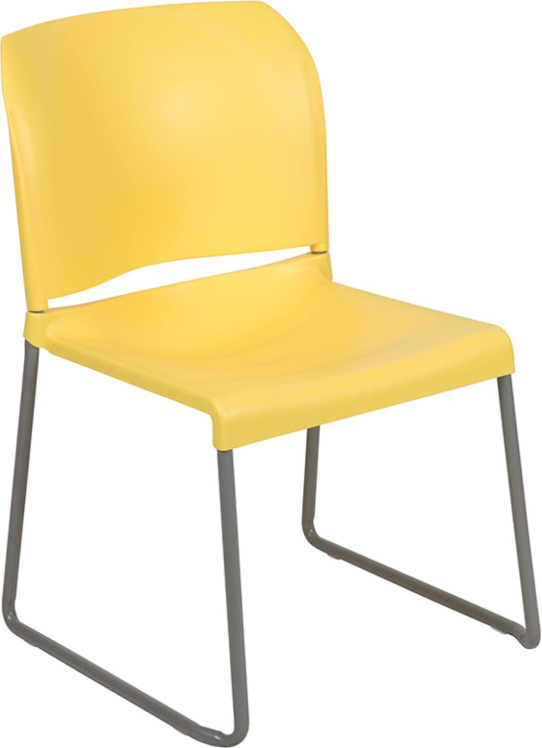 HERCULES Series 880 lb. Capacity Yellow Full Back Contoured Stack Chair