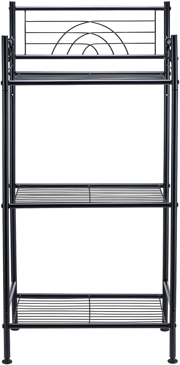 3-Tier Free Standing Wire Rack Durable Metal Shelving Storage Unit with Adjustable Feet