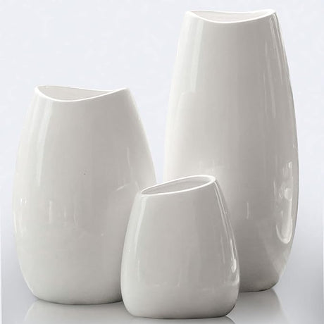 Ceramic Vase Set of 3 Flower Vases for Home Decor, Modern White Vase for Centerpieces