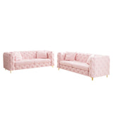 75 Inch Sofa Couch Modern Upholstered Couch Tufted Velvet Sofa High Arm and Metal