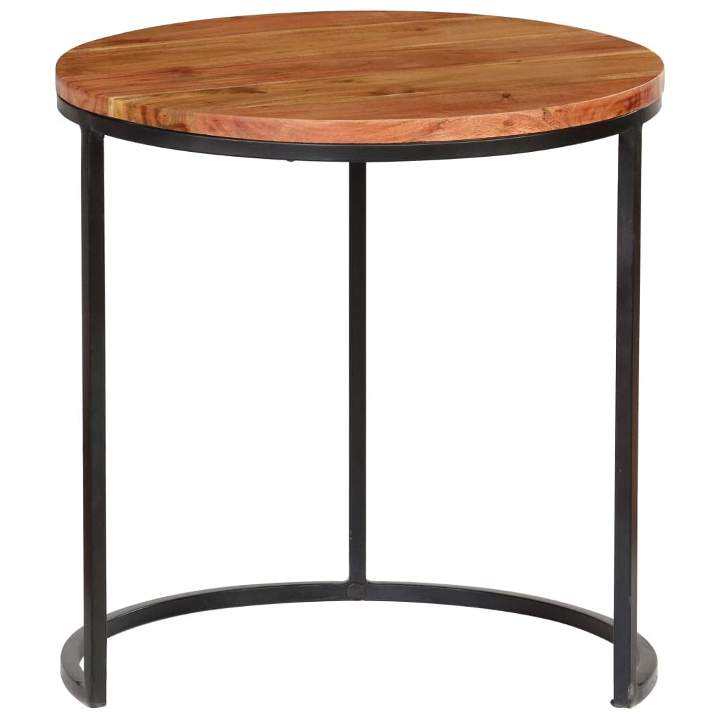Solid Acacia Wood Coffee Table Set with Sheesham Finish - Fully Assembled 3-Piece