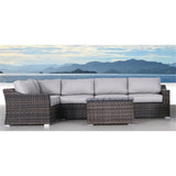 Marina Collection Patio Furniture Sofa Garden, Sectional Furniture Set Resort Grade Furniture. No Assembly Required [CM-5908] (6 Piece, Marina Brown)