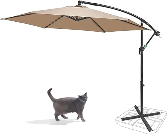 10FT Offset Hanging Market Patio Umbrella w/Easy Tilt Adjustment