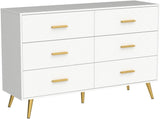 6 Drawer Dresser for Bedroom with Power Outlets, Modern Wood Dresser