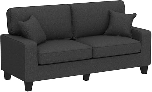 Copenhagen 73" Rolled Arm Sofa, Easy Care Polyester, Soft Pillow Back