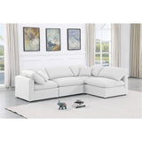 141White-Sec4B Indulge Collection Modern | Contemporary Modular Sectional with Rich