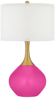 30 1/2" Modern Glass Fuchsia Pink Table Lamp