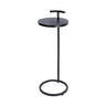 Round Metal Table with Handle, Matte Black