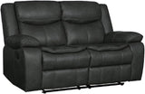 Marsden Modern Leather Air Reclining Living Room Loveseat, Gray