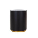 Classic Drum-Shape Living Room Table Contemporary Round Coffee Table End Table Black Wood Small Coffee Side