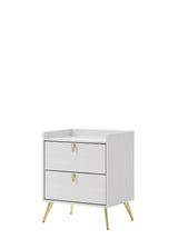 Zeena 2-Drawer Wooden Nightstand in White