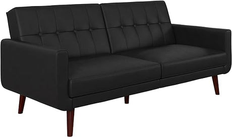 Nia Modern, Black Faux Leather Accent Chair