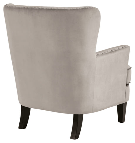 Signature Design by Ashley Romansque Button Tufted Accent Chair with Nailhead Trim, Beige