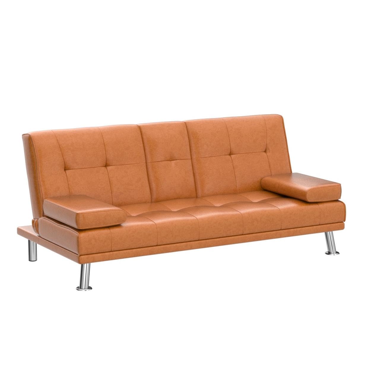 Low Profile Design: Convertible Folding Futon Sofa Bed Sleeper Couch for Living Room