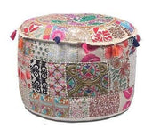 Ganesham Indian Hippie Vintage Cotton Floor Pillow & Cushion Patchwork Bean Bag Chair