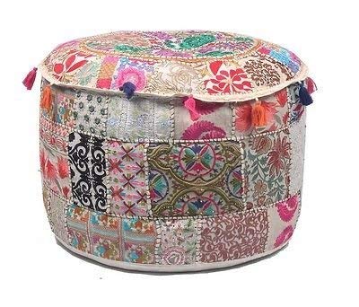 Ganesham Indian Hippie Vintage Cotton Floor Pillow & Cushion Patchwork Bean Bag Chair