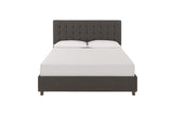 Emily Upholstered Platform Bed with Modern Vertical Tufted Headboard