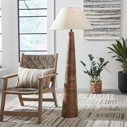 Danset Contemporary Wood Floor Lamp with 3-Way Switch