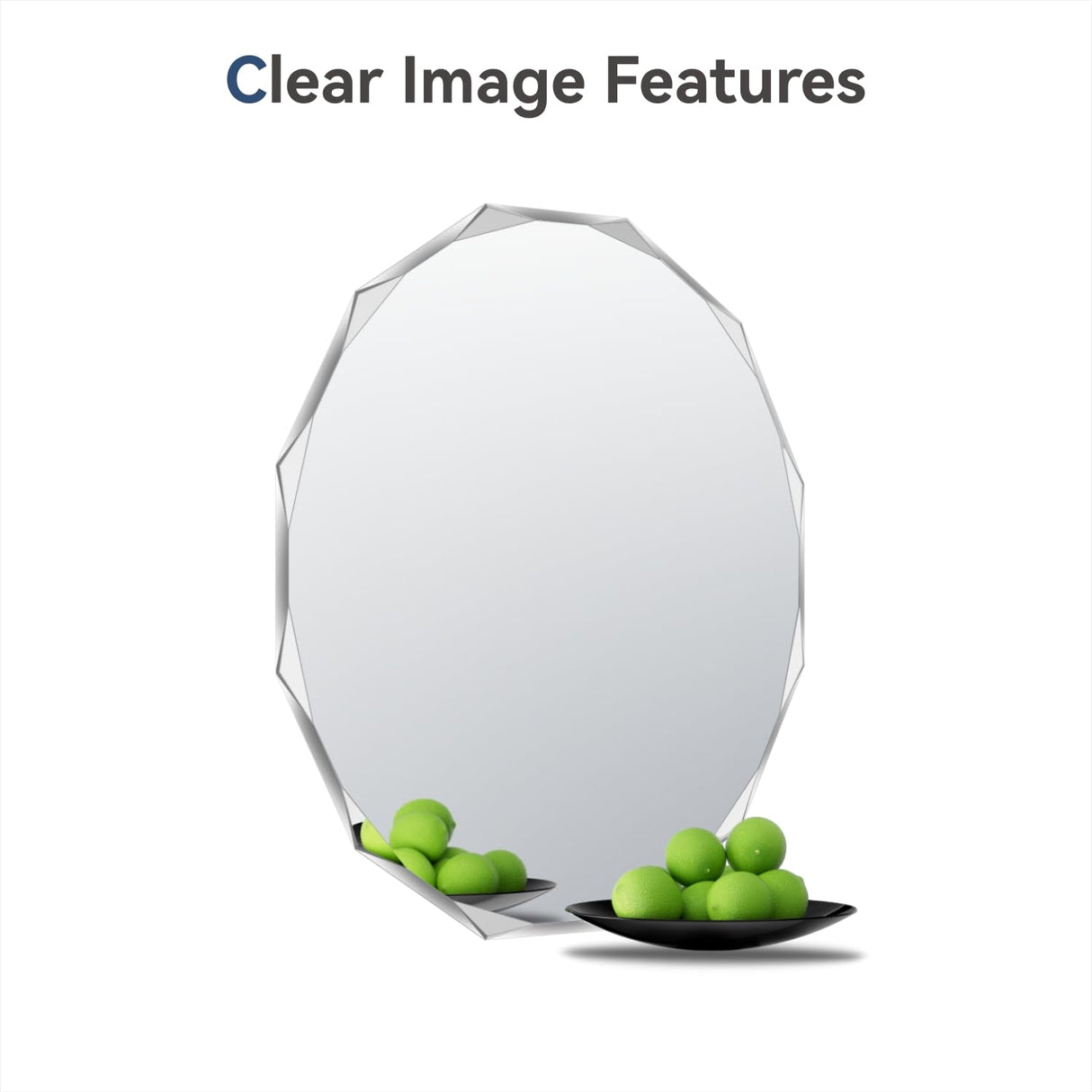 Single Beveled Edge Circle Mirror Frameless Wall Mount Bathroom Vanity Mirror, 24”