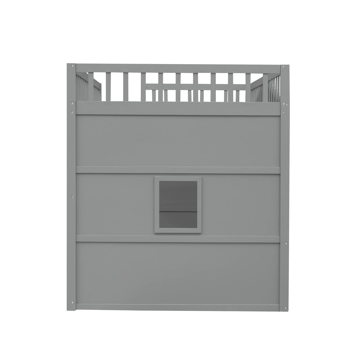 House Loft Bed Full Size Kids Playhouse Bed, Solid Wood Loft Bed Frame with Window