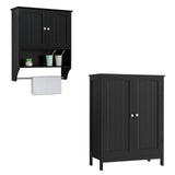 2 Piece Bathroom Floor Storage Cabinet Bundle, Free Standing Kitchen Cupboard