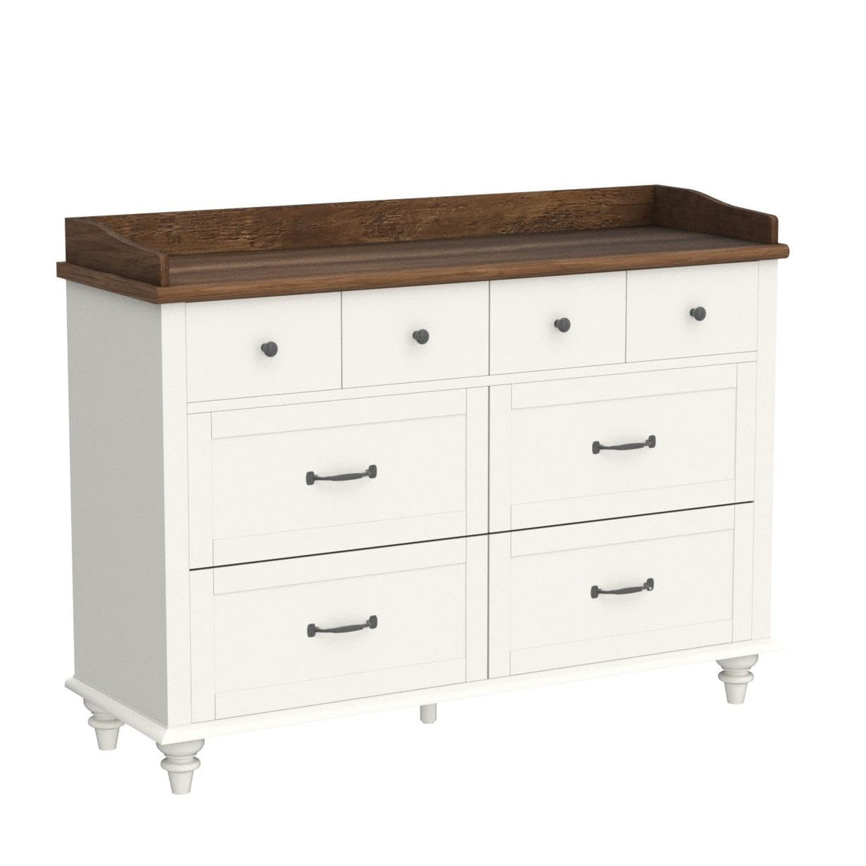 White Dresser for Bedroom with 6 Drawers, Kids Dresser TV Stand