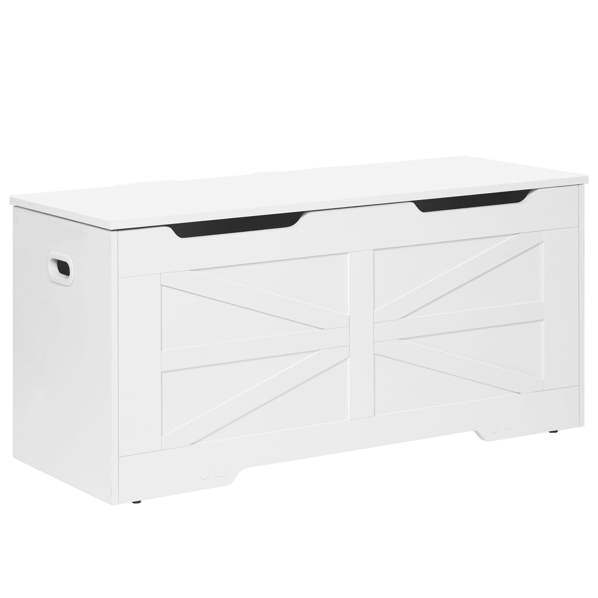 Storage Chest, Storage Trunk, Wooden Storage Bench - 39.4" Lift-Top Storage Organizer with 2 Safety Hinges, Shoe Bench for Entryway, Bedroom, Living Room, White SB03403X