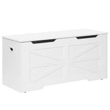 Storage Chest, Storage Trunk, Wooden Storage Bench - 39.4" Lift-Top Storage Organizer with 2 Safety Hinges, Shoe Bench for Entryway, Bedroom, Living Room, White SB03403X