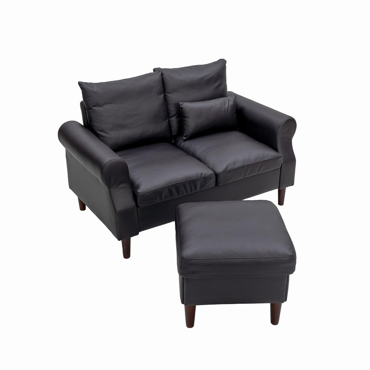 Convertible Sectional Sofa Couch, 2 and 3 Seat L Shaped Sofa with Armrest Small Couch Ottoman