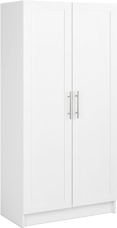 Elite Storage Cabinet, 16.75" D x 32" W x 65" H, White