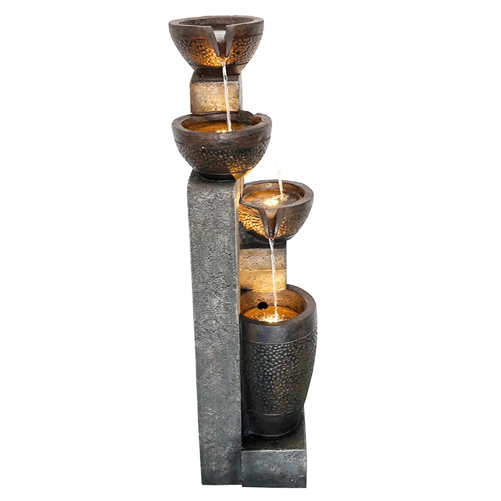 Outdoor Garden Water Fountain-Indoor Polyresin Waterfall Floor-Standing Fountains