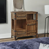 Roybeck Industrial Accent Cabinet with 2 Shelves, 1 Adjustable Shelf and 2 Drawers