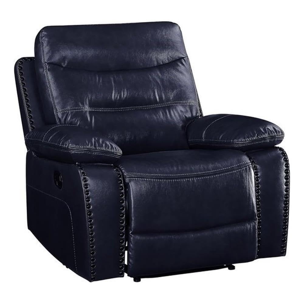 Horizontal Tufted Motion Recliner in Navy