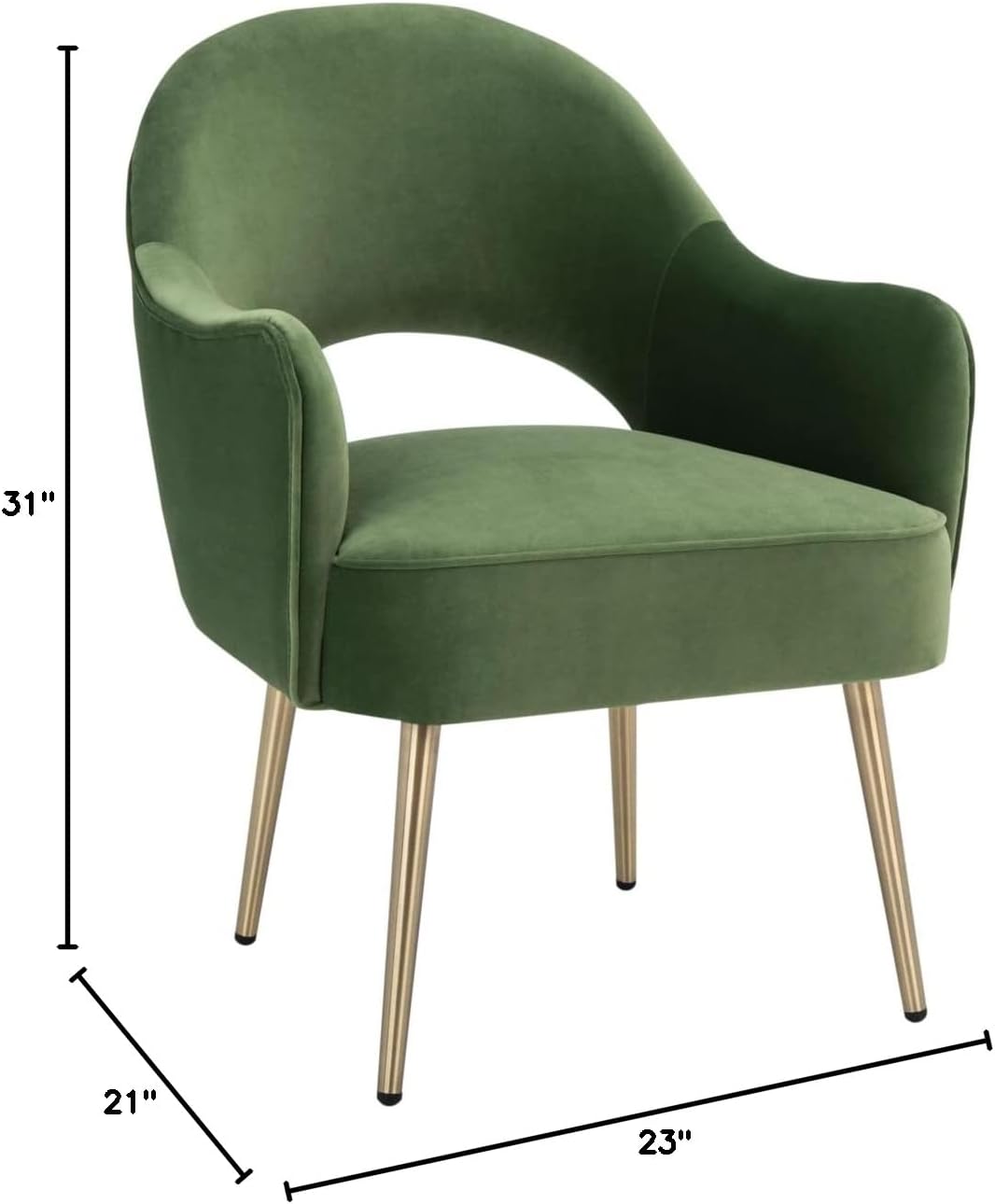 SAFAVIEH Home Collection Dublyn Green Velvet/Gold Accent Chair ACH4001C